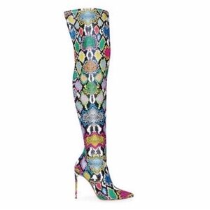 Steve Madden Multicolor Snakeskin Over-the-Knee Boots VAVA
